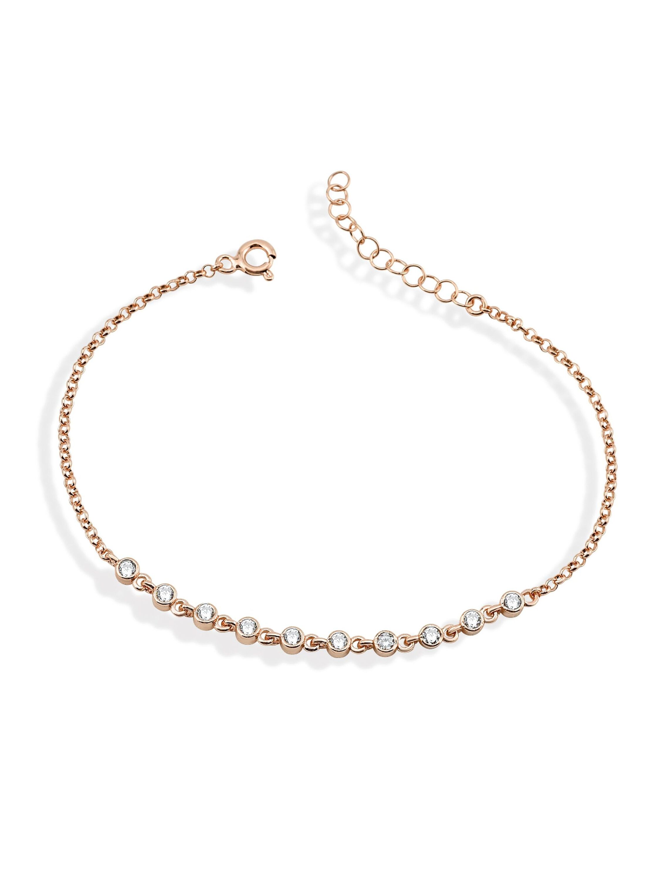 Dkeniz Armband 925/- Sterling Silber rosévergoldet Tennisarmband