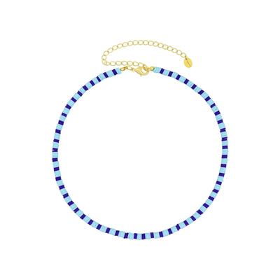 Fashionbox Kette mit Vinylplättchen blau/hellblau vergoldet Image
