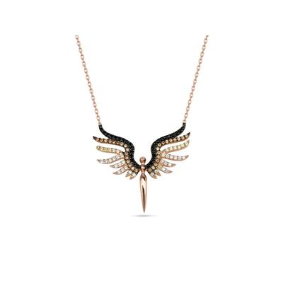Dkeniz Anhänger mit Kette 925/- Sterling Silber rosévergoldet Engel-Kette Image