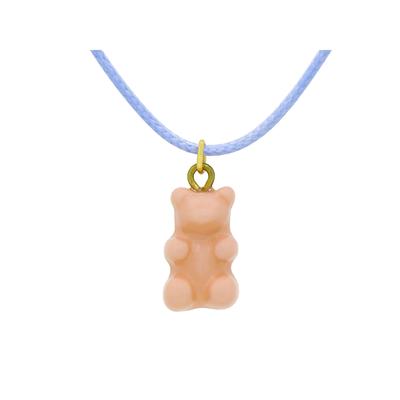 Fashionbox Textilband Messing Textilband hellblau mit Anhänger Teddy apricot Image