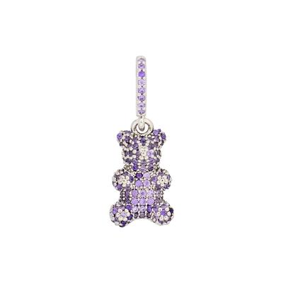 Fashionbox Anhänger Messing rhodiniert Teddy mit Glassteinen lila Image