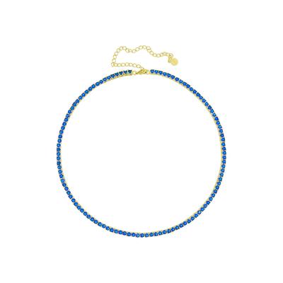 Fashionbox Collier vergoldet mit Zirkonia blau Image