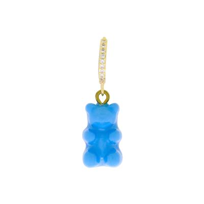 Fashionbox Single-Creole vergoldet Gummibär blau Zirkonia weiss Image