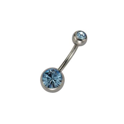 Zeeme Body Jewelry Piercing Titan silberfarben Kristall hellblau Image