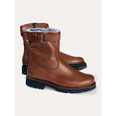 Walbusch Damen Lammfell-Stiefelette Braun noch offen: Muster