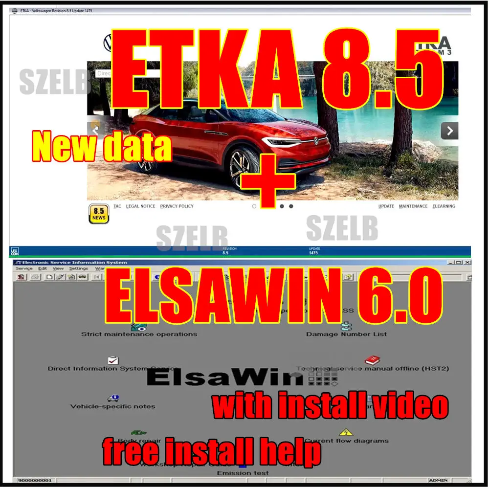 2025 heiß verkaufte Elsawin 6.0 mit ETK 8.5 Autoreparatursoftware im 250 GB Festplatten-Elektronikteilkatalog Elsa Win 6.0 ETKA 8.5 Image