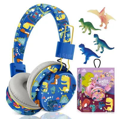 Child Headphones Cartoon Dinosaur Headset Bluetooth Wireless Headphones for Children Boys Girls Lovely Wireless Headset for Kids