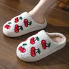 Obst Flauschige Damen Hausschuhe Hause Plüsch Luxus Designer Plattform Frau Schuhe Flache Winter Casual Indoor Fuzzy Pelz Rutschen Elegant