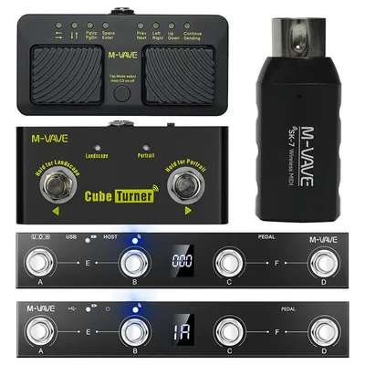 M-VAVE Wireless Midi Controller Keyboard/Cube Turner Wireless Page Turner/SK7 MIDI Adapte/Chocolate MIDI Controller Pedal