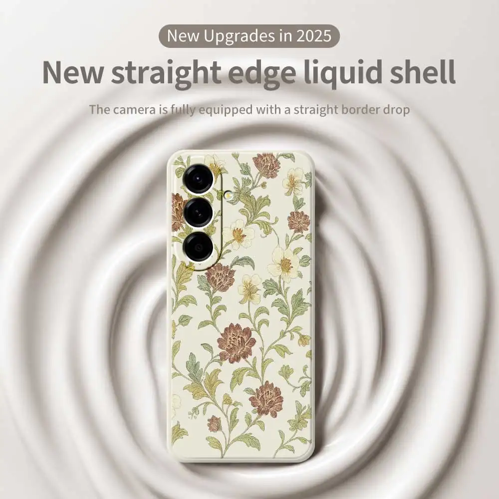 Vintage Floral Handyhülle Silikon für Samsung Galaxy A56 A32 A23 A22 5G A32 A23 4G A55 A54 A53 A52 A51 A35 A34 Soft Cover