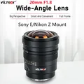 Viltrox 20mm F1.8 ASPH Full Frame Grandangolo Prime Obiettivo con messa a fuoco fissa per Sony E Mount A6500 A6300 A7 A7III Nikon Z Mount Z9 Z8 Z7