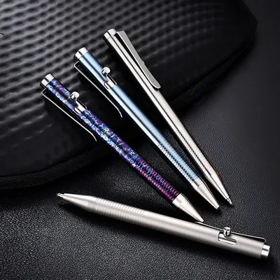 Bolt Action Titanium Ballpoint Pen Signature Pen Self Defense Tactical Pen Emergency Glass Breaker School Office Stationery
