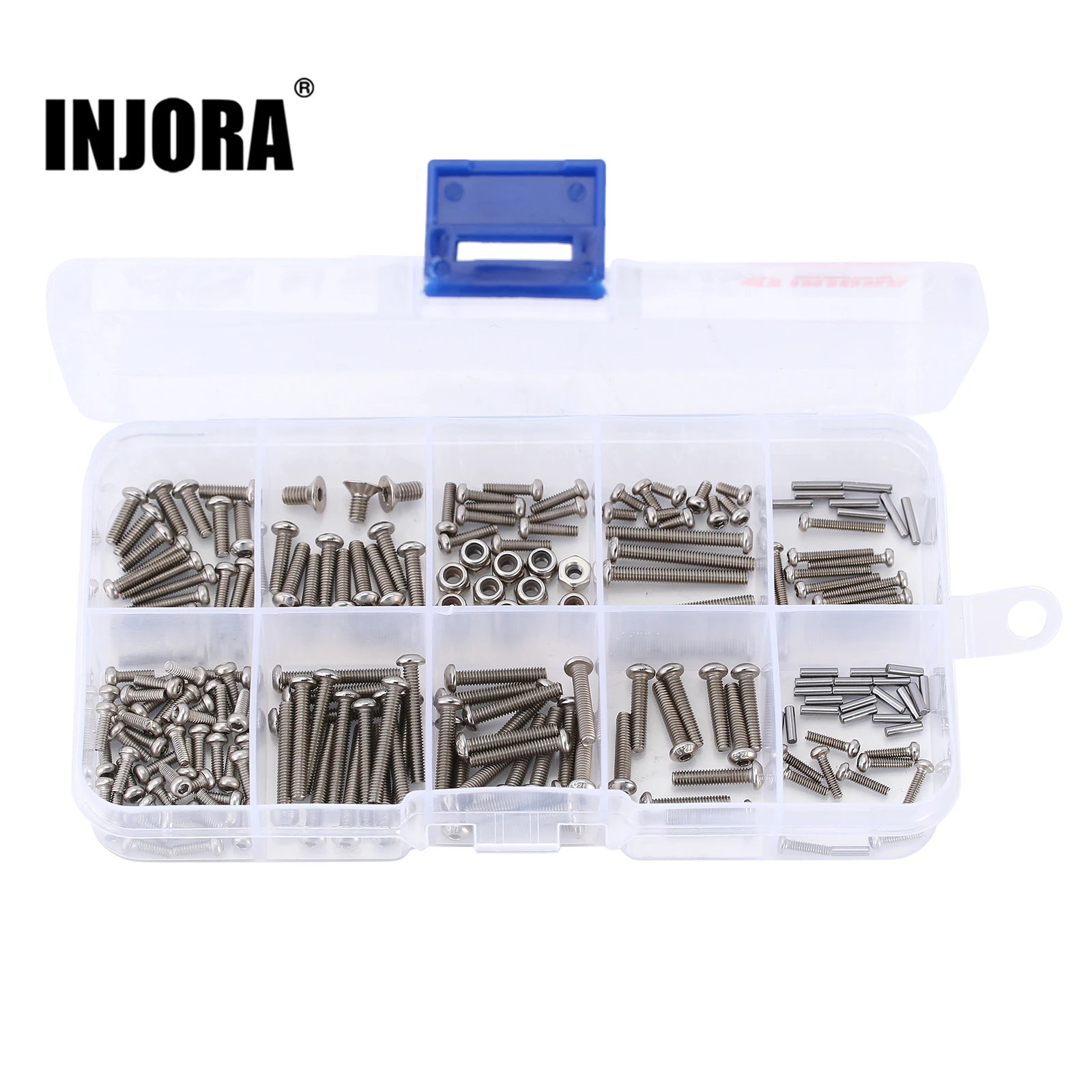 INJORA M1,6 M2 M2,5 Güteklasse 12,9 Sechskantschrauben Muttern Hardware Kit für 1/18 RC Crawler TRX4M (4M-15) Image