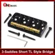 Ponte TL corto in ottone a 3 selle per ponte per chitarra elettrica stile TL 76,5x35,5 mm cromato nero/oro/cromo