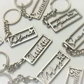 Portachiavi personalizzati in acciaio inossidabile da uomo Portachiavi con nome personalizzato Ciondoli per zaino per papà Regali per la festa del papà Ciondolo alla moda