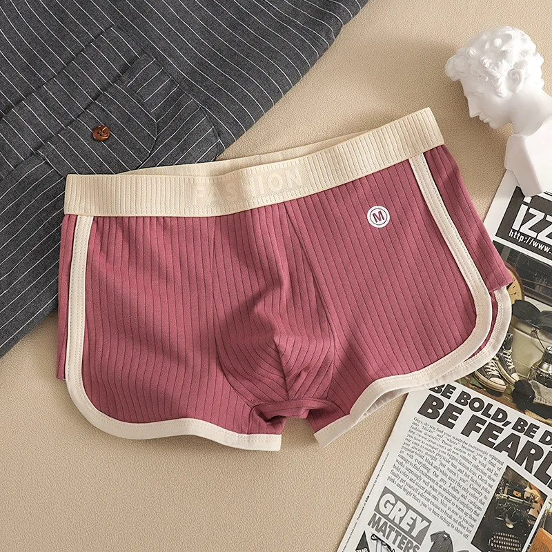 M-3XL Herren Baumwolle Unterwäsche Boxershorts Casual Mid-rise Elastischer Bund männer Höschen Bequeme Atmungsaktive Unterhose Cueca Image