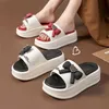 Plattform Sommer frauen Hausschuhe Hause Bogen Luxus Design Frau Schuhe Casual Sandalen Indoor Outdoor Strand Rutschen Elegante Schuhe