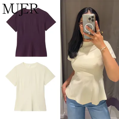 MUJER Fashion Fitness Tops for Women Short Sleeve Tank Top Women Streetwear Blouse Casual Women's Tops Holiday Vintage T-shirts
