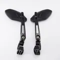 Poer Per 2 Pezzi Specchietti retrovisori laterali per moto Specchietti moto regolabili Yamaha Suzuki Honda GSXR 600 750 Nero cromato