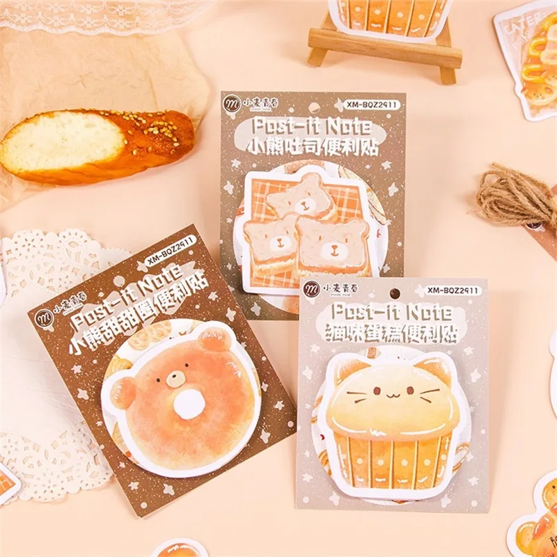 40 Blatt niedliches Tier-Brot-Aussehen, Nachricht, Memo, DIY, Sammelalbum, Planer, Handbuch, Material, Schule, Bürobedarf Image