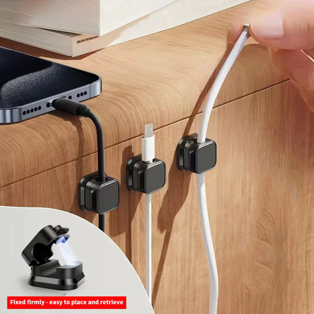 1/3/6PCS Magnetische Kabel Clips Kabel Glatte Einstellbare Kabel Halter Unter Schreibtisch Kabel Management Draht Keeper kabel Veranstalter Halter Image