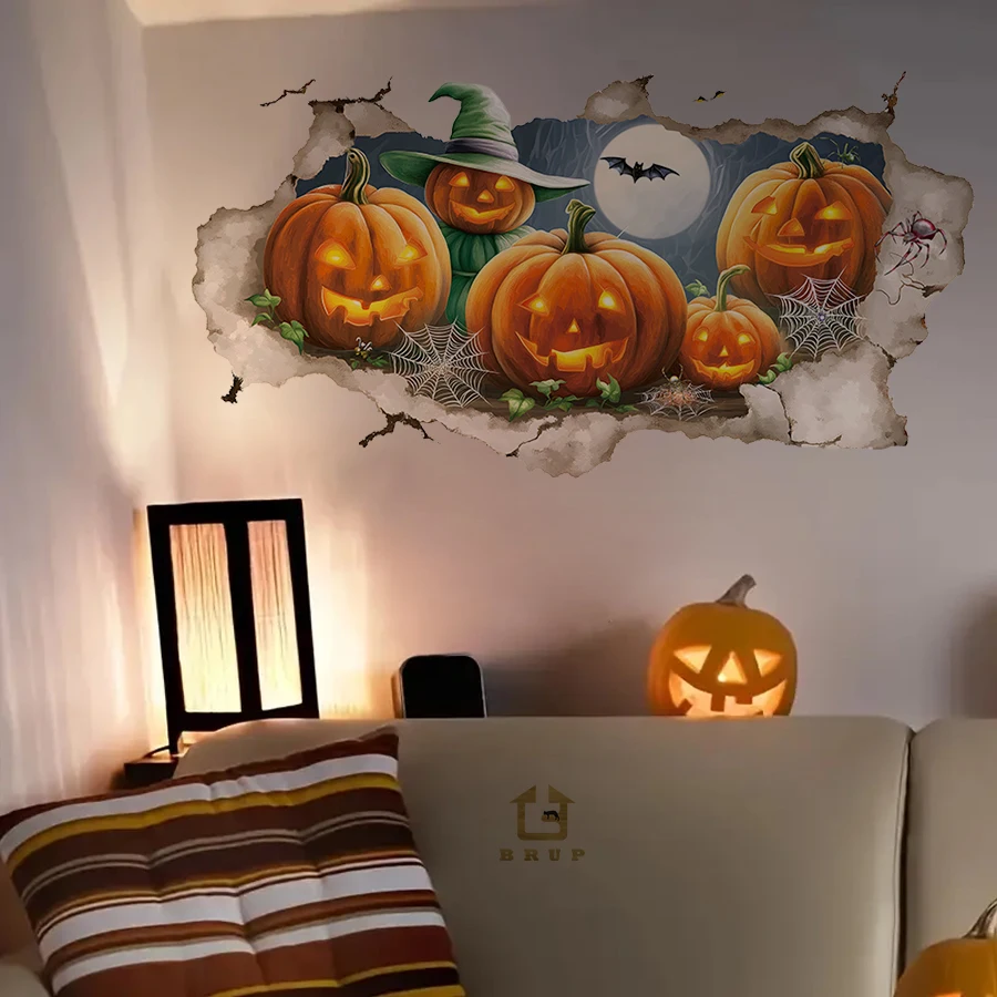 Halloween-Wandaufkleber, abnehmbare Vinyl-Aufkleber für Schlafzimmer, Wohnzimmer, Eingangshalle, Heimdekoration, Wandtattoo Image
