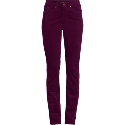Straight Leg Stretch Cord Jeans, Mid Rise, Women, size: 18 32, regular, Purple, Cotton-blend, by Lands' End