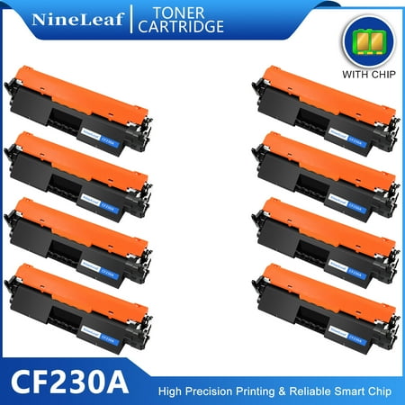 NineLeaf 30A Compatible Toner Cartridge Replacement for HP CF230A 30A Black Toner Cartridge use for Laser Jet Pro MFP M227fdw M227fdn M227sdn M203dn M203dw Series Printers(8 Pack 1600 Pages)