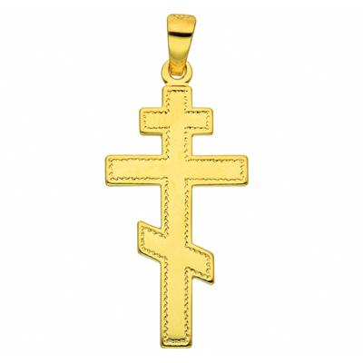 Kreuzkette ADELIA´S "Halskette - Kreuzkette mit Kreuz Anhänger aus 585 Gold", gold, Halsketten, Damen, Gelbgold 585-Gold, Gelbgold 585, Gold, Schmuckset mit bis 45 cm stufenlos verstellbarer 925 Silber Halskette Image
