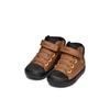 Lauflernschuh GEOX "B GISLI BOY", Kinder, Gr. 22, braun (dunkelbraun, schwarz), Synthetik, Textil, sportlich, Schuhe, Lauflernschuh mit Klettverschluss, Größenschablone zum Download