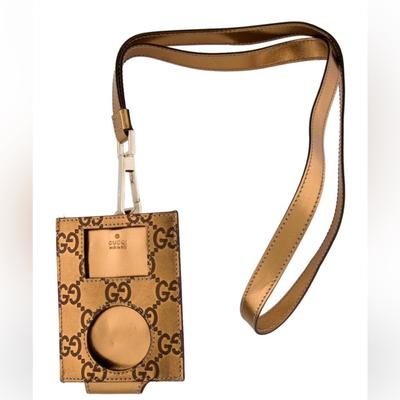 Gucci Accessories | Gucci Vintage Gg Gold Metallic Leather Nano Ipod Case And Lanyard | Color: Gold | Size: Os