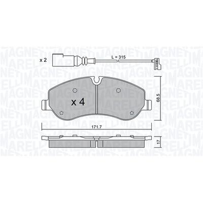 MAGNETI MARELLI Bremsbelagsatz, Scheibenbremse vorne rechts links für FORD 1842632 1763915 03H23D05 363916060848 Image
