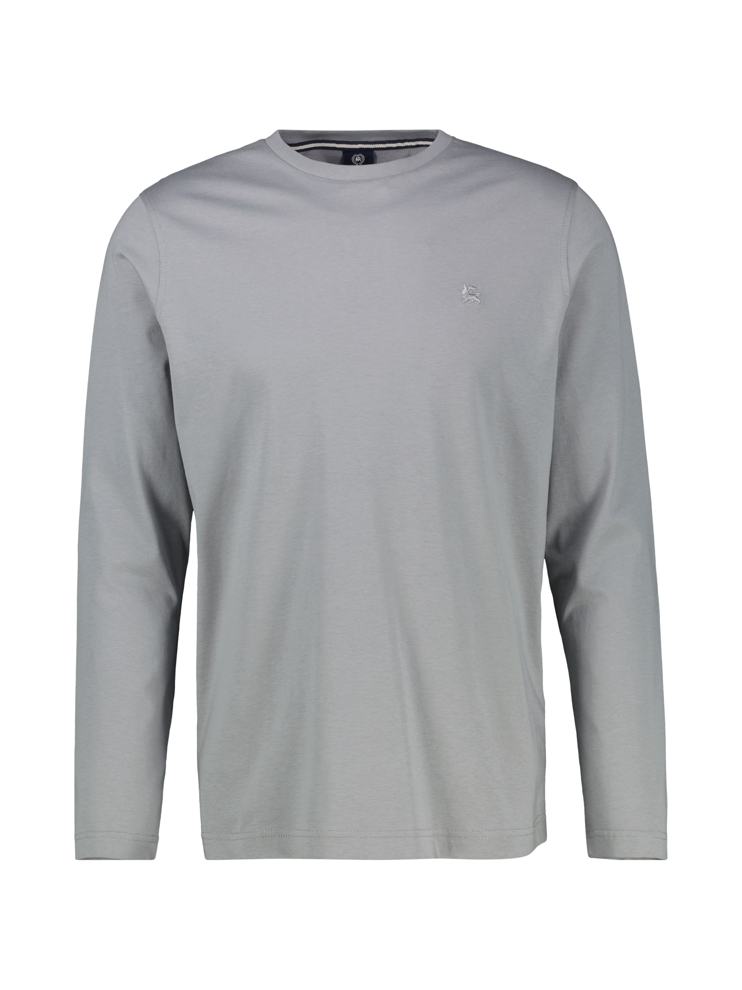 Longsweatshirt LERROS "LERROS Basic-Longsleeve", Herren, Gr. S, silber (platinum grau), 100% Baumwolle, Sweatshirts Image