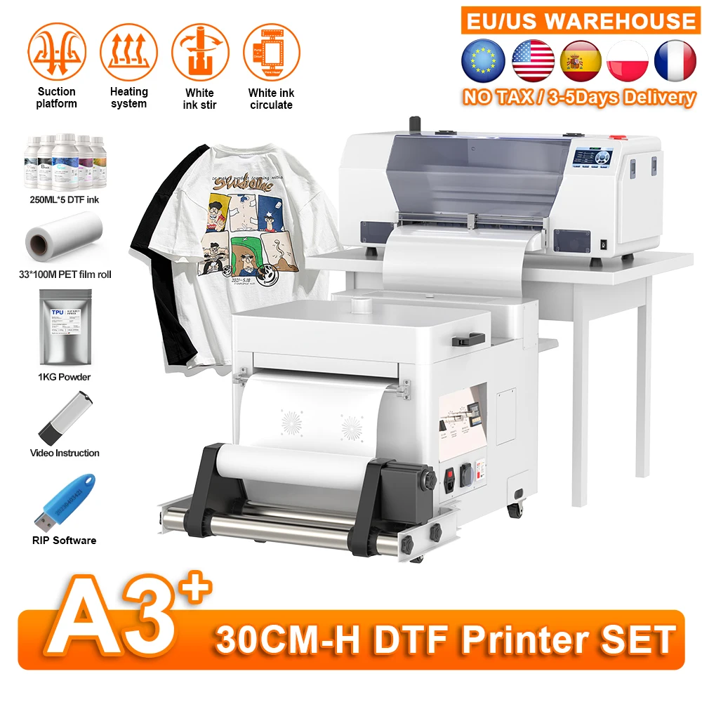 Imprimante DTF Impresora A3 XP600 imprimante DTF imprimante de transfert directe sur Film impression sacs chapeaux T-Shirt imprimante Machine