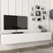 Meuble TV, meuble TV mural, avec étagères fermées, espace de rangement flottant, pour banc de salon, panneaux de particules TV