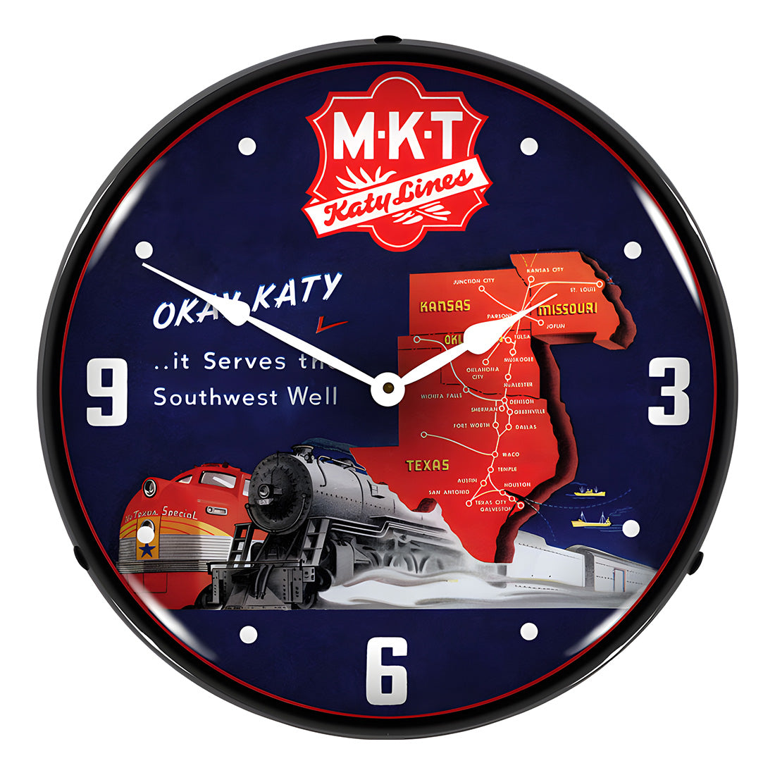 Collectable Sign and Clock MKT Katy Lines Backlit Wall Clock