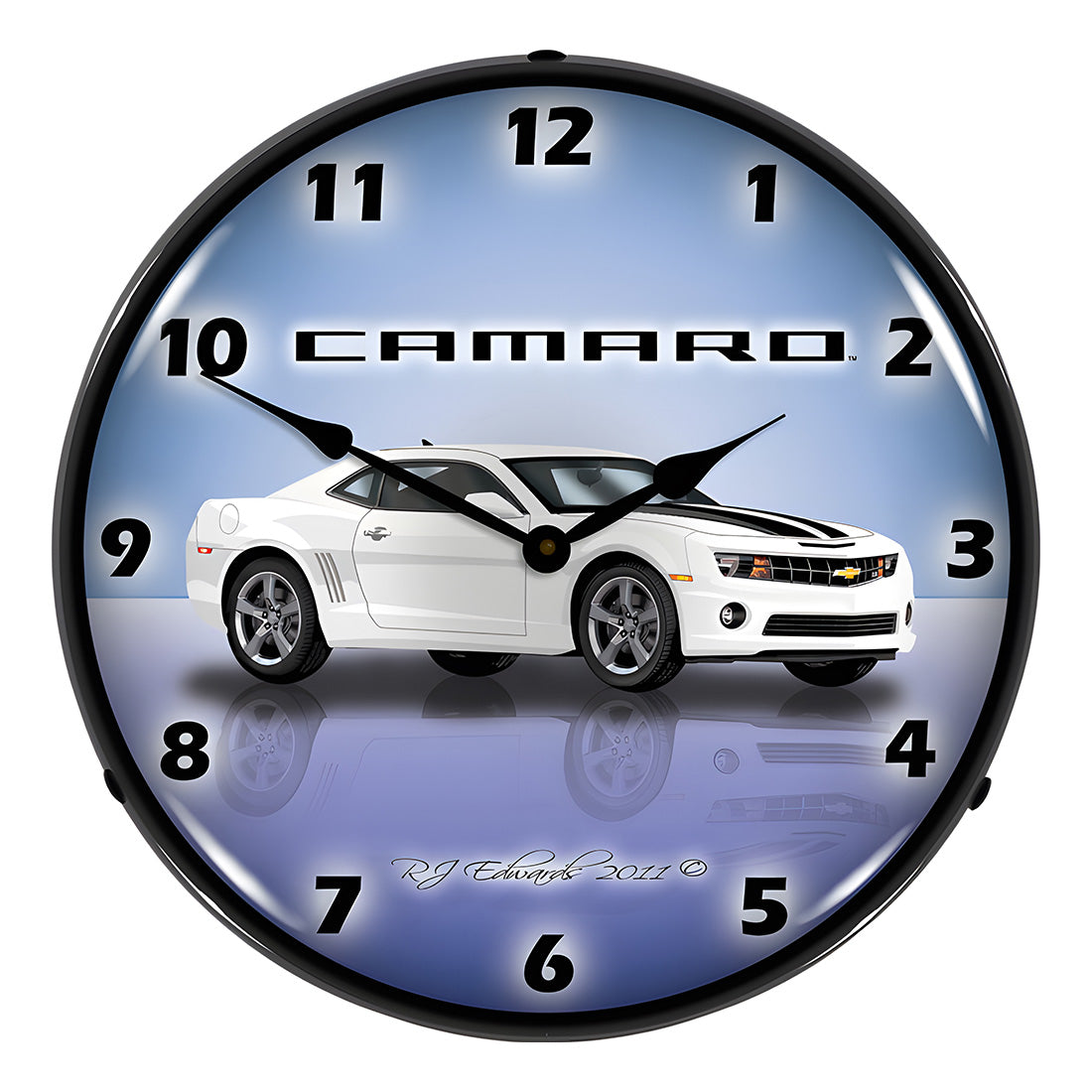 Collectable Sign and Clock Camaro G5 Summit White Backlit Wall Clock