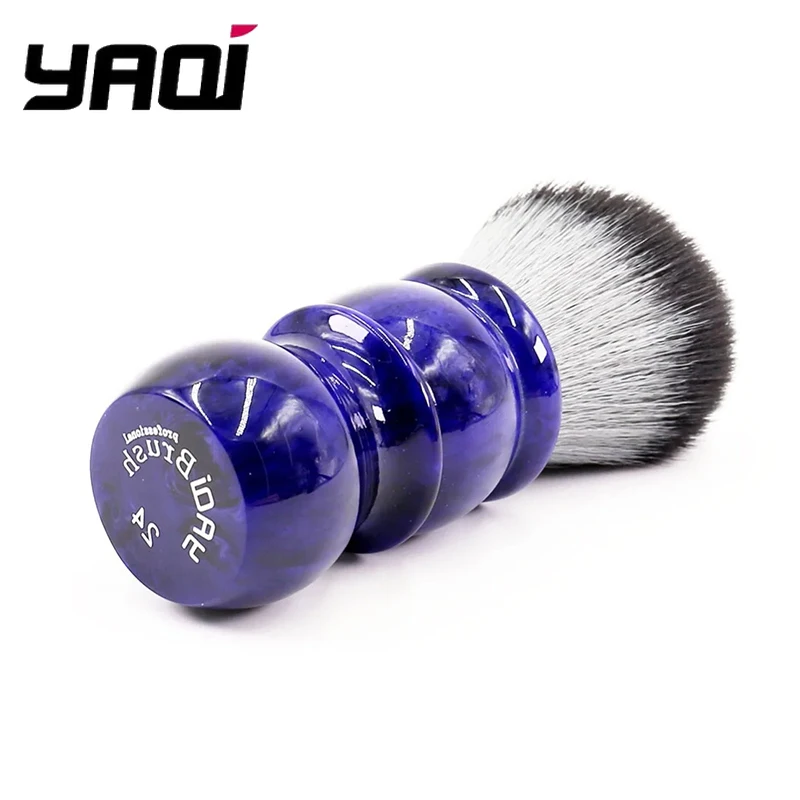 Yaqi 24 mm Herren-Synthetik-Friseur-Rasierpinsel, Holz, Wolf, Farbe, synthetische Borsten Image