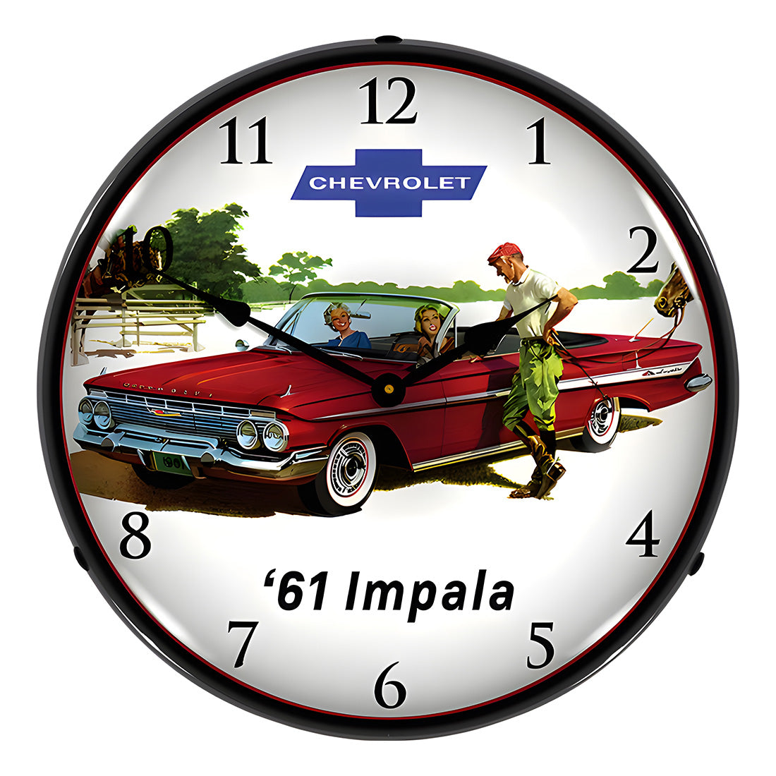 Collectable Sign and Clock 1961 Impala Convertible Backlit Wall Clock