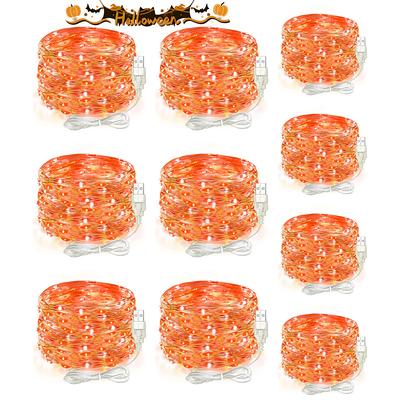 10 Pcs 5M/16.4FT 50 LED Beams Fairy String Lights Halloween Christmas Valentine's Day New Year Wedding Party Festival Indoor and Outdoor Decoration Copper Wire Lights USB Power Supply IP44 Waterproof