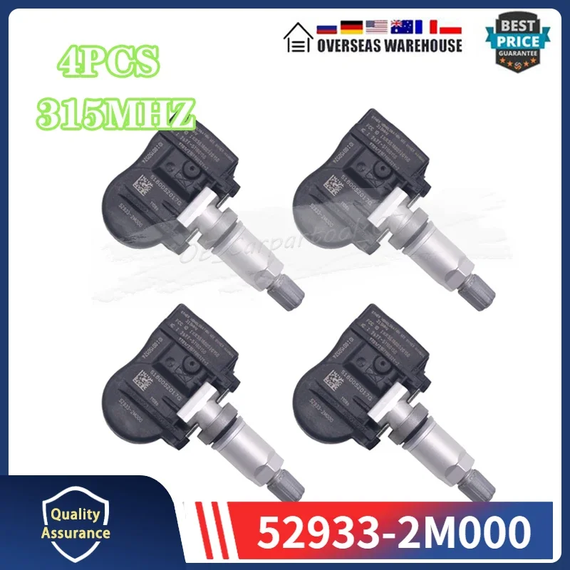52933-2m000 315 n000 für kia forte hyundai Akzent elantra equus genesis santa mhz tpms Reifendruck überwachungs sensor 4St Image