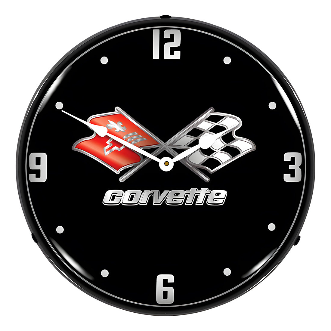 Collectable Sign and Clock C3 Corvette Black Tie Backlit Wall Clock