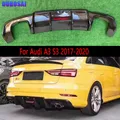 Per Audi A3 S3 2017-2020 A hatchback In Fibra di Carbonio Auto Paraurti Posteriore Diffusore Splitter Posteriori Spoiler Labbro Posteriore Ricambi Auto