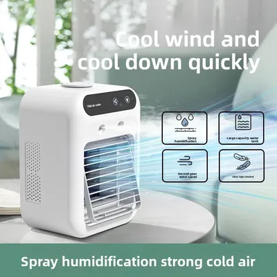 2025 Desktop Air Cooler Personal Portable Fan with 2-Speeds Evaporative Air Cooler with 0.5L Water Tank Portable Cooler Fan for