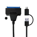 Cavo da USB 3.0 a SATA Adattatore per disco rigido da USB a SATA III Fino a 6 Gbps per disco rigido HDD SSD esterno da 2,5 pollici 22 pin Sata III