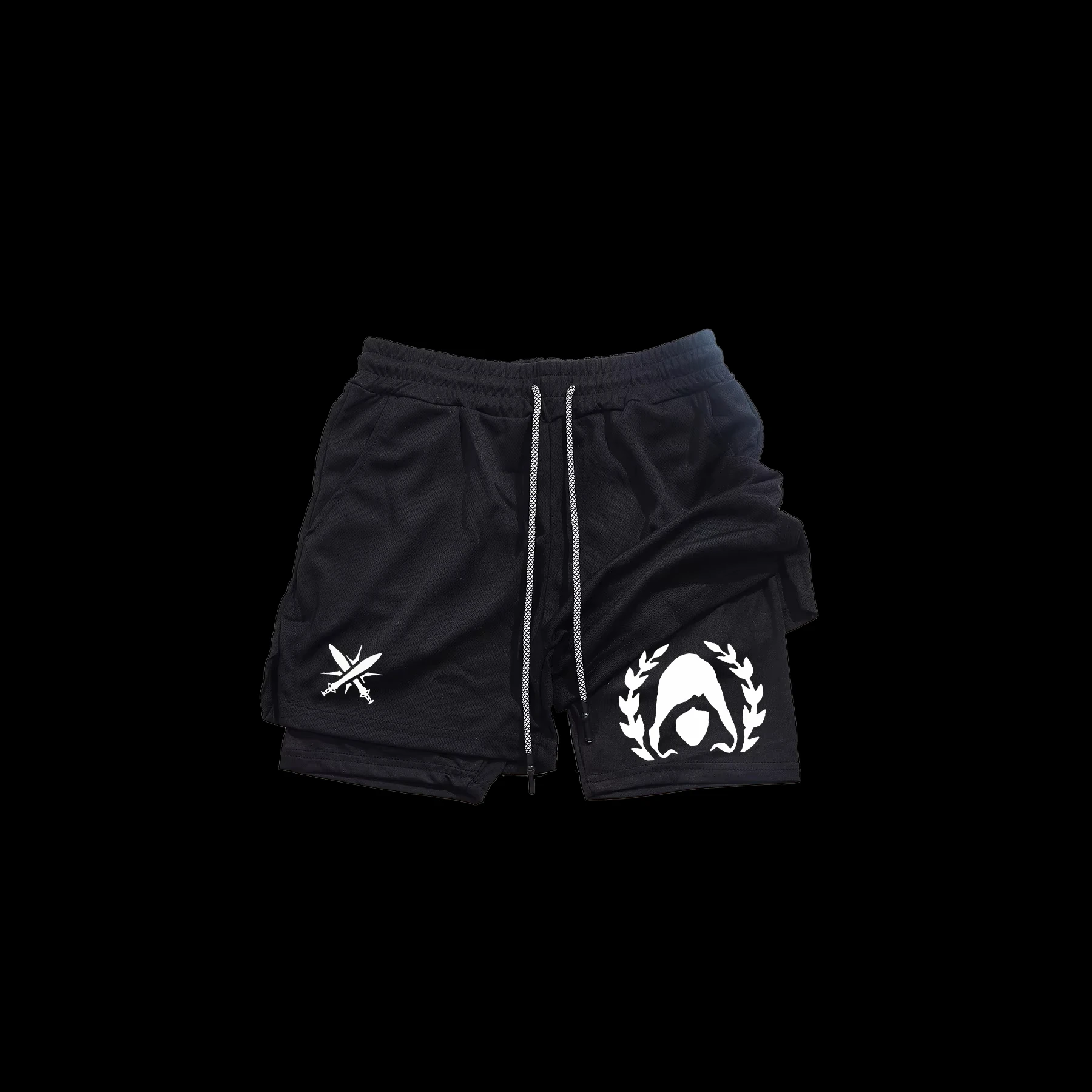 Assassin – 2-in-1-Sportshorts für Herren, schnell trocknende Laufshorts, Fitnessstudio- und Fitnesstraining, doppellagig RL0419 Image