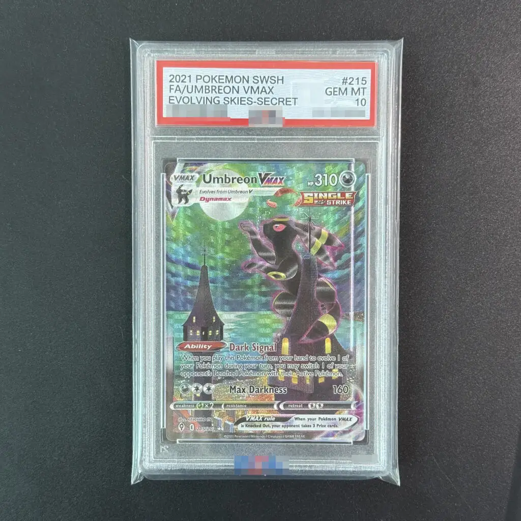 Diy 2021 Pokemon SWSH FA Umbreon Vmax Gradierte Karten Self Made Evolving Skies-Secret MT 10-Bewertungskollektionskarten Anime-Geschenke Image