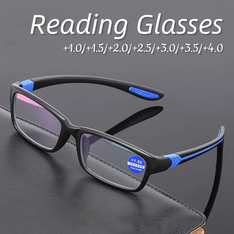 Anti-Blaulicht-TR90-Lesebrille für Damen und Herren, klassische Presbyopie-Brille, Weitsichtigkeit, ultraleichte Brille +1,0 bis +4,0 Image