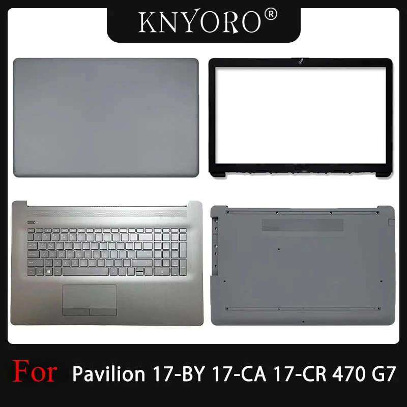 NEUES Gehäuse für Pavilion 17-BY 17-CA 17-CR 470 G7 Handballenauflage/Frontblende/Scharniere/Untergehäuse LCD-Rückseite Top Case Schwarz Grauer Deckel Image