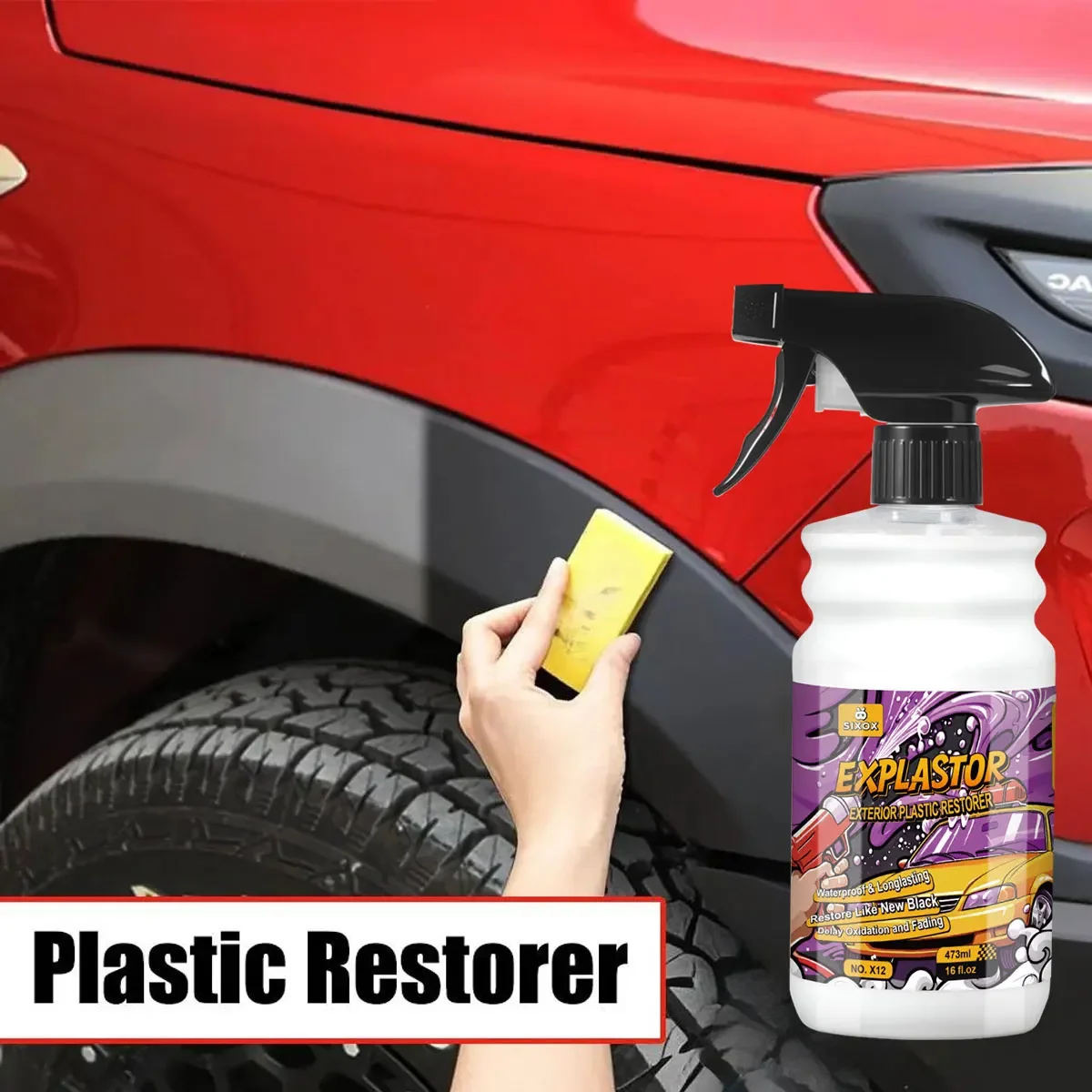 Auto Kunststoff Restaurator Glanz Kunststoff Erneuerer Langlebige Beschichtung Leder Wiederherstellung Zurück Zu Schwarz Auto Polnischen Reinigung Spray X12 Image